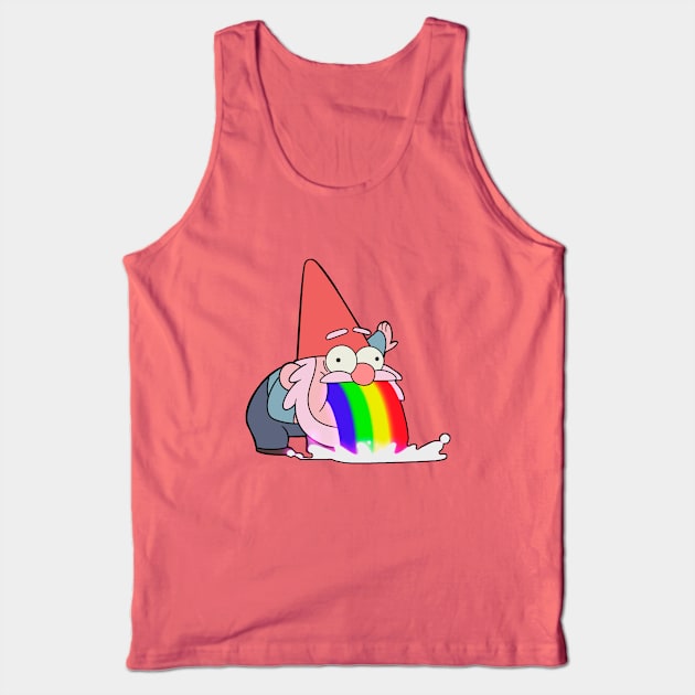 Gnome puking rainbows Tank Top by Anna Senpai